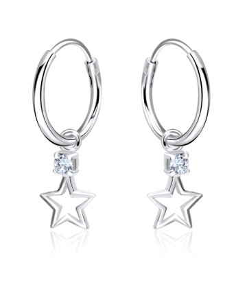 CZ Silver Hoop Earring HO-1661